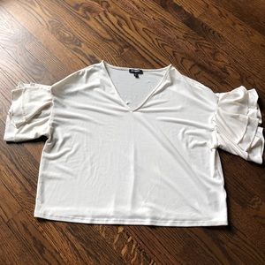 Express White Flowy Women’s Top M